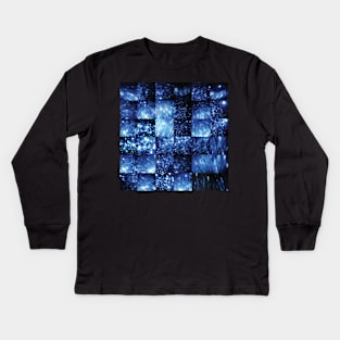 Blue Glitter - Video Stills Grid Kids Long Sleeve T-Shirt